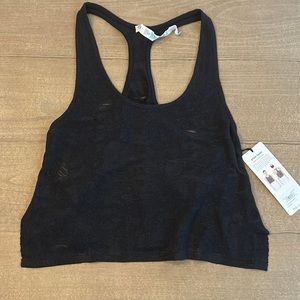 NWT ALO yoga step tank. Distressed black. Size medium